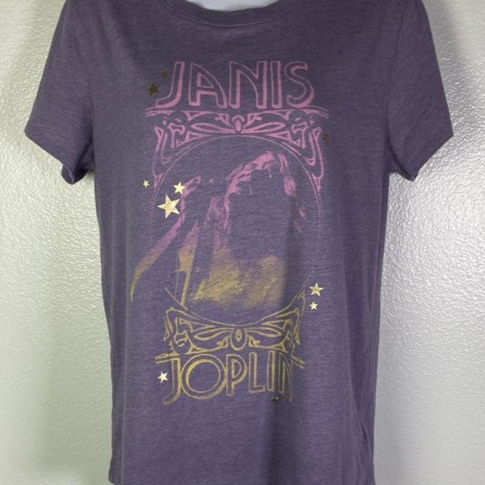 Janis Joplin Lucky Brand T-shirt Size Medium Purple Stars